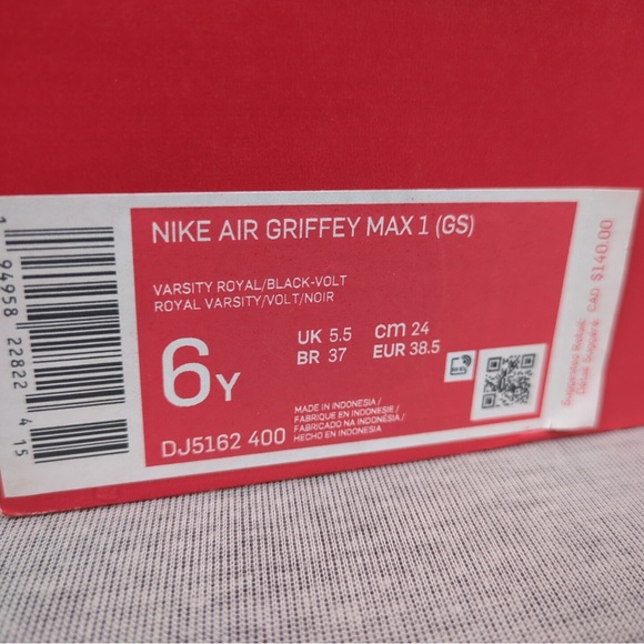 2x 👯♀️Host Pick⚡️NWOT Nike Air Griffey Max 1 (GS) - Picture 14 of 14